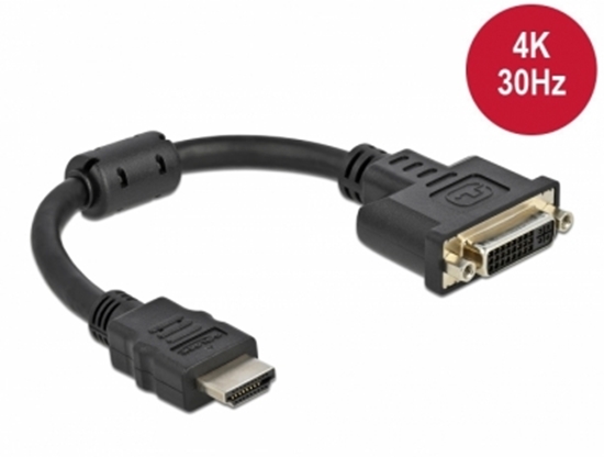 Изображение Delock Adapter HDMI male to DVI 24+5 female 4K 30 Hz 20 cm