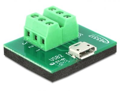 Attēls no Delock Adapter Micro USB female  Terminal Block 6 Pin