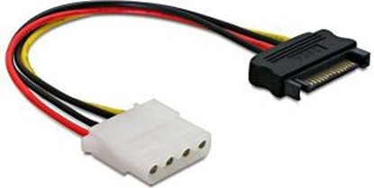 Attēls no Delock Adapter Power SATA 15 pin male  4 pin Molex female 12 cm