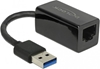 Picture of Delock Adapter SuperSpeed USB (USB 3.1 Gen 1) with USB Type-A male > Gigabit LAN 10/100/1000 Mbps compact black