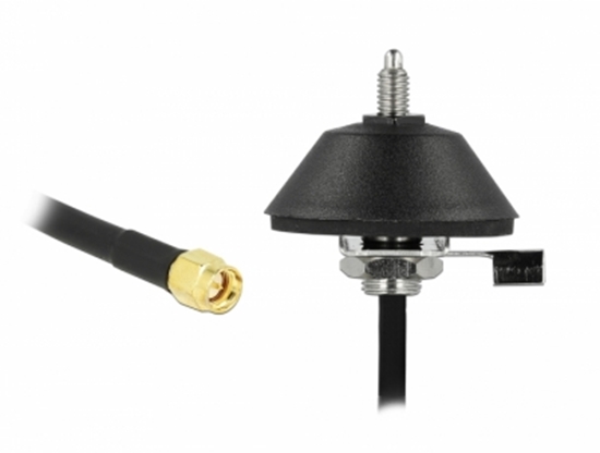 Picture of Delock Antenna base M6 with connection cable RG-58 C/U 3 m SMA plug black
