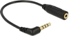 Picture of Delock Audio Cable Stereo jack 3.5 mm 4 pin male  Stereo jack 2.5 mm 3 pin female angled