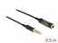Изображение Delock Audio Extension Cable Stereo Jack 3.5 mm 4 pin male to female Ultra Slim 0.5 m black