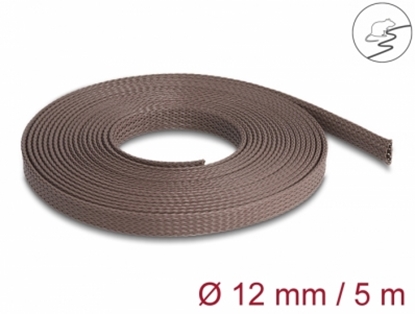Attēls no Delock Braided Sleeve rodent resistant stretchable 5 m x 12 mm brown