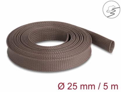 Attēls no Delock Braided Sleeve rodent resistant stretchable 5 m x 25 mm brown