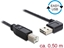Picture of Delock Cable EASY-USB 2.0 Type-A male angled left / right > USB 2.0 Type-B male 0,5 m