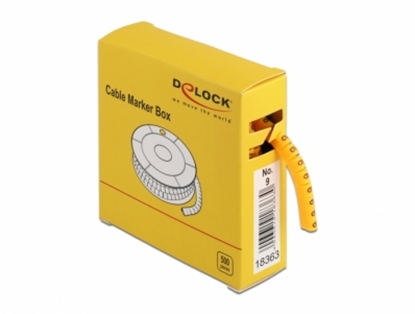 Attēls no Delock Cable Marker Box, No. 9, yellow, 500 pieces