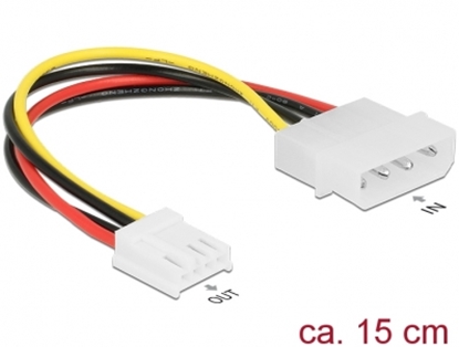 Изображение Delock Cable Power 4 pin male > 4 pin floppy female 15 cm