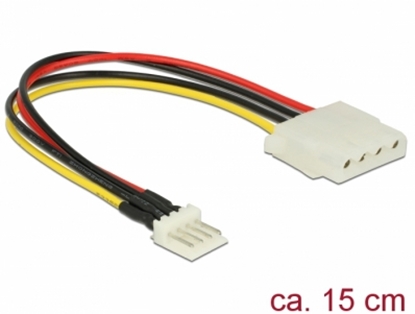 Изображение Delock Cable Power Floppy 4 pin male > Molex 4 pin female 15 cm