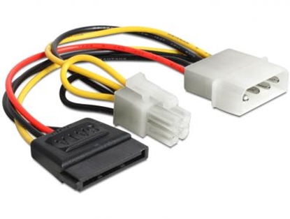 Изображение Delock Cable Power Molex 4 pin male  SATA 15 pin female + P4 male