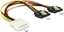 Изображение Delock Cable Power Molex 4 pin male > 2 x SATA 15 pin receptacle metal 20 cm