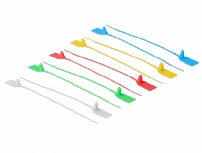 Attēls no Delock Cable Ties with label tap L 250 x W 2.7 mm 10 pieces assorted colors