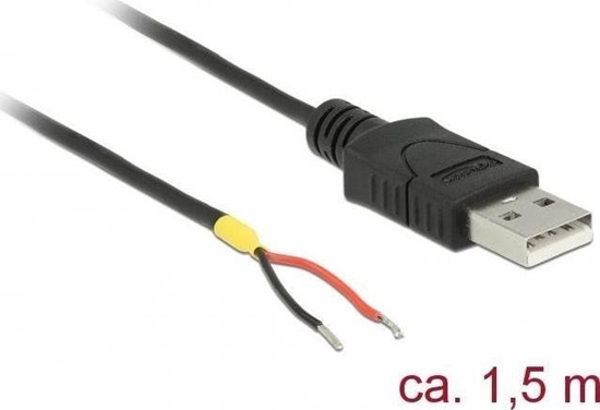 Picture of Delock Cable USB 2.0 Type-A male > 2 x open wires power 1.5 m Raspberry Pi