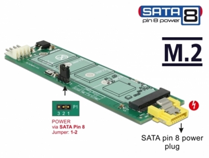 Attēls no Delock Converter SATA pin 8 power receptacle > M.2 Key B slot