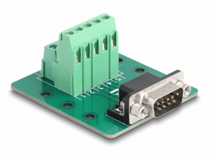 Picture of Delock D-Sub 9 pin male to Terminal Block for DIN rail
