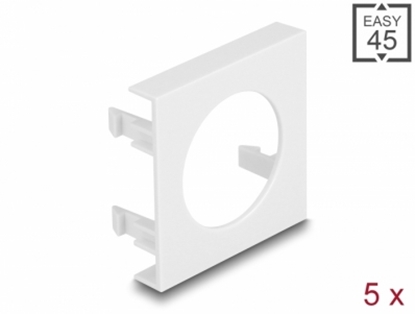 Picture of Delock Easy 45 Module Plate Round cut-out Ø 30.2 mm, 45 x 45 mm 5 pieces white
