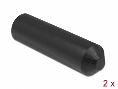 Picture of Delock End Caps with inside adhesive 70 x 20 mm 2 pieces black
