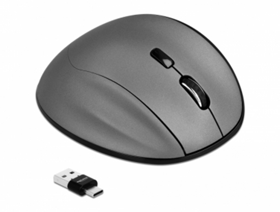 Picture of Delock Ergonomic optical 5-button 3 in 1 mouse 2.4 GHz and Bluetooth