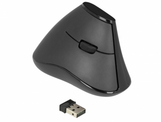 Picture of Delock Ergonomic vertical optical 5-button mouse 2.4 GHz wireless - Silent