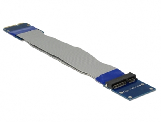 Изображение Delock Extension Mini PCI Express / mSATA male > slot riser card with flexible cable 13 cm