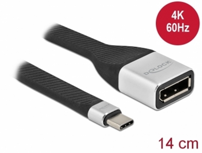 Attēls no Delock FPC Flat Ribbon Cable USB Type-C™ to DisplayPort (DP Alt Mode) 4K 60 Hz 14 cm
