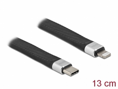 Attēls no Delock FPC Flat Ribbon Cable USB Type-C™ to Lightning™ for iPhone™, iPad™ and iPod™ 13 cm