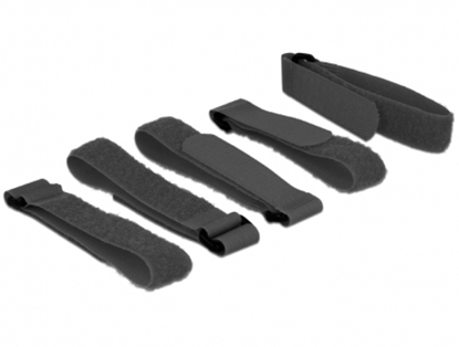 Изображение Delock Hook-and-loop fasteners L 300 mm x W 20 mm 5 pieces with loop black