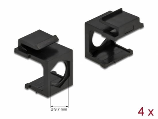 Picture of Delock Keystone cover black with 9.7 mm hole 4 pieces