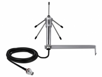 Attēls no Delock LPWAN 868 MHz Antenna TNC jack 3 dBi omnidirectional fixed with connection cable RG-58 C/U 3 m wall mounting outdoor silv
