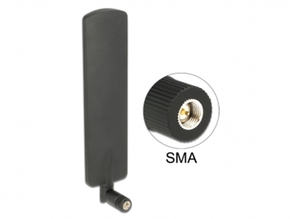 Attēls no Delock LTE Antenna SMA plug 2 dBi omnidirectional with tilt joint black