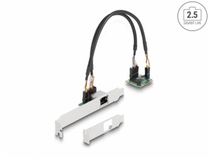 Изображение Delock Mini PCIe I/O PCIe half size 1 x RJ45 2.5 Gigabit LAN
