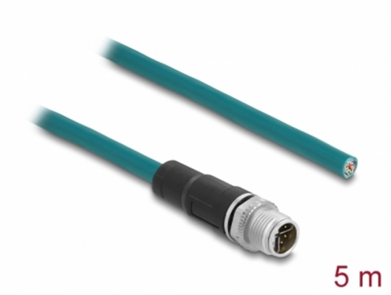 Изображение Delock Network cable M12 8 pin X-coded to open wire ends TPU 5 m