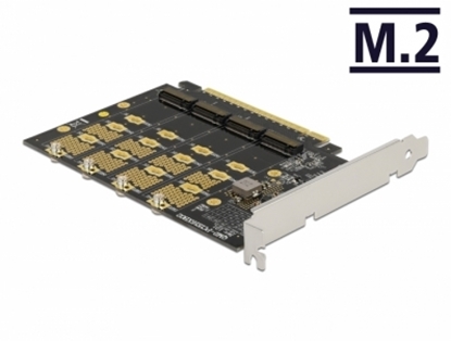 Attēls no Delock PCI Express x16 Card to 4 x internal NVMe M.2 Key M - Bifurcation