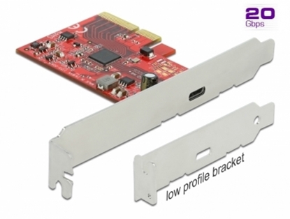Attēls no Delock PCI Express x4 Card to 1 x external SuperSpeed USB 20 Gbps (USB 3.2 Gen 2x2) USB Type-C™ female