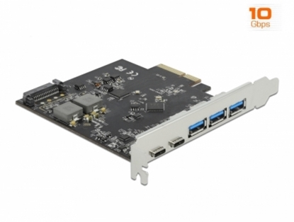 Picture of Delock PCI Express x4 Card to 2 x USB Type-C™ + 3 x USB Type-A - SuperSpeed USB 10 Gbps