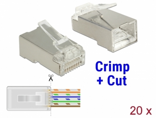 Изображение Delock RJ45 Crimp+Cut Plug Cat.6 STP 20 pieces