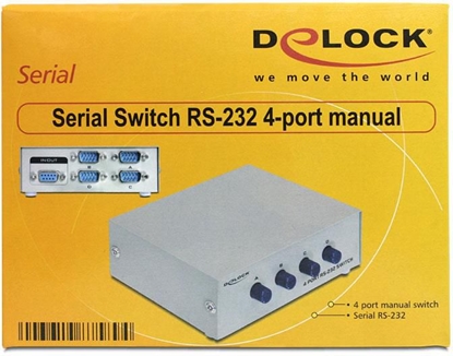 Picture of Slēdzis seriālie RS-232 4-porti, manuāls, bēšs, Delock