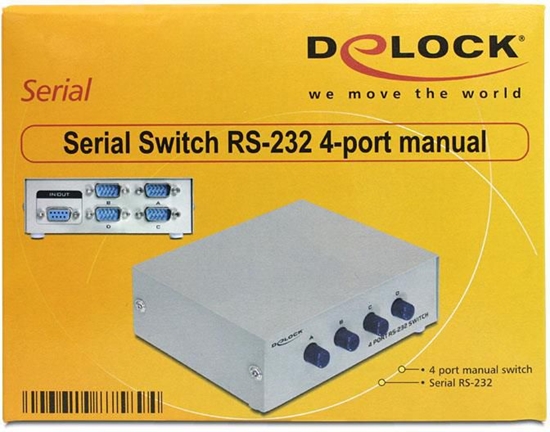Picture of Slēdzis seriālie RS-232 4-porti, manuāls, bēšs, Delock