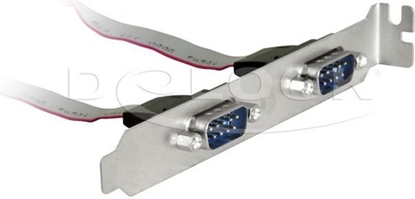 Picture of Delock Slot Bracket > 2 x Serial Pin layout: 1:1