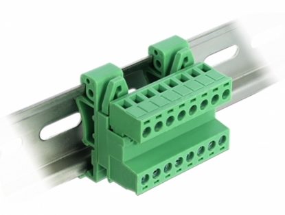 Attēls no Delock Terminal Block Set for DIN Rail 8 pin with pitch 5.08 mm angled