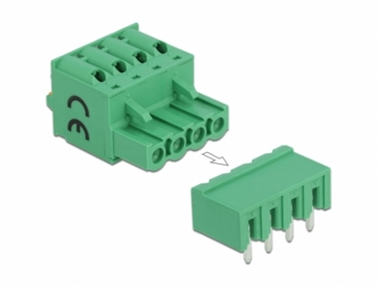 Picture of Delock Terminal block set for PCB 4 pin 5.08 mm pitch horizontal