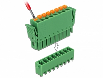 Picture of Delock Terminal block set for PCB 8 pin 3.81 mm pitch vertical