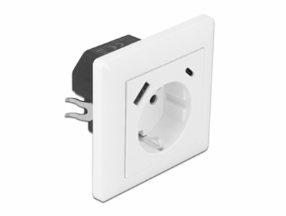 Изображение Delock Wall Socket with two USB Charging Ports 3.4 A, 1 x USB Type-A and 1 x USB Type-C™
