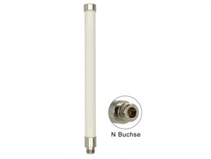 Attēls no Delock WLAN Antenna 802.11 acahbgn 6 ~ 8 dBi 280 mm omnidirectional pole mounting fixed white outdoor