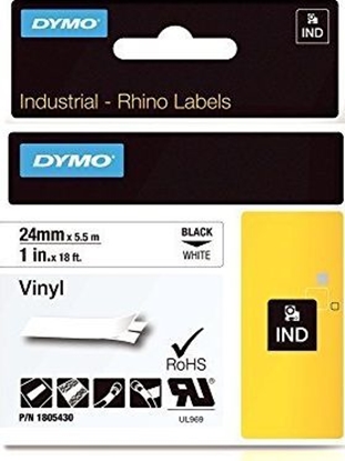 Picture of Dymo Rhino 6000+ Vinyl 24 mm x 5,5 m black to white