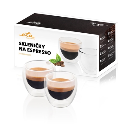 Attēls no ETA | Espresso cups | ETA418193000 | For espresso coffee | Capacity  L | 2 pc(s) | Dishwasher proof | Glass