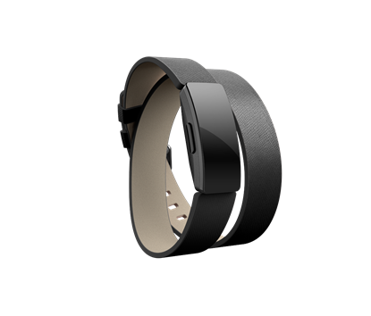 Attēls no Fitbit Inspire Accessory Double Leather Wrap, one size, black