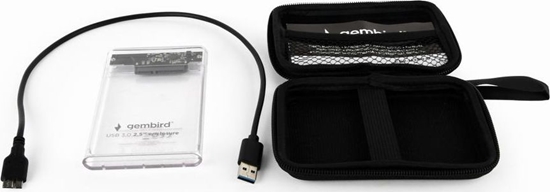 Picture of Gembird HDD/SSD enclosure 2.5 SATA USB 3.0 Transparent