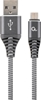 Picture of Gembird USB Male - Micro USB Male Premium cotton braided 1m Space Grey/White