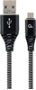 Изображение Gembird USB Male - Micro USB Male Premium cotton braided 2m Black/White